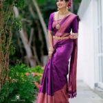 Vindhuja Vikraman Instagram - Bride 💜 Pic @mojo_click 📸 Mua @karthika.nitheesh 💄 Jewellery @orangebeautycollection2022 💍 Saree @karthika.nitheesh Blouse Designed @ajithalavender 👗 Flower @blackgold_designingstudio 🌸 Nails @dartistry.in 💅 Location @avoki_resorts AVOKI Resorts