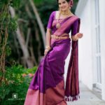 Vindhuja Vikraman Instagram - Bride 💜 Pic @mojo_click 📸 Mua @karthika.nitheesh 💄 Jewellery @orangebeautycollection2022 💍 Saree @karthika.nitheesh Blouse Designed @ajithalavender 👗 Flower @blackgold_designingstudio 🌸 Nails @dartistry.in 💅 Location @avoki_resorts AVOKI Resorts