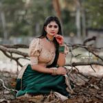 Vindhuja Vikraman Instagram - Be your own version to Smile 💚 Pic @motive_pix_studio Mua @sudhi_s_kurup Costume @3days_designs Hair @shabnas._.makeover Jewelry @hydrbadstores Nails @dartistry.in Trivandrum, India