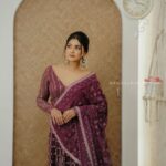 Vindhuja Vikraman Instagram - Look for the magic in every moment💜 Pic @sabuzabsphotography Mua @maquilleurbysumi Costume @thanuzbridalboutique Earrings @aswa_plaza_ Trivandrum, India