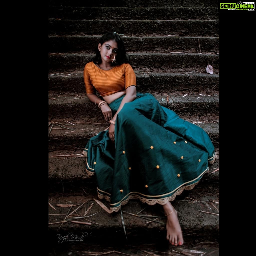 Vindhuja Vikraman Instagram - "She wore her scars as her best attire. A stunning dress made of hellfire" . @renjithnair2747 📸 Trivandrum, India