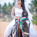 Vindhuja Vikraman Instagram - And you ask "What if I fall?" Ohh...but my darling, What if I Fly?? 🐎🐎🐎 Pic @_lalu_photography_ 📷 Mua @greenlife_divyarun 💄 Costume @nova_fashion_boutique_by_brind 👗 veli beach-trivandrum,kerala