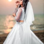 Vindhuja Vikraman Instagram - And they lived happily ever after….Amen!!!🤍🤍 Pic @_lalu_photography_ Mua @greenlife_divyarun Costume @nova_fashion_boutique_by_brind veli beach-trivandrum,kerala