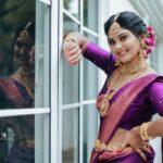 Vindhuja Vikraman Instagram - Bride💜 Pic @mojo_click Mua @karthika.nitheesh Jewelry @orangebeautycollection2022 Blouse @ajithalavender Flower @blackgold_designingstudio Nails @dartistry.in