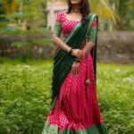 Vindhuja Vikraman Instagram - ദാവണി പെണ്ണ് ❤️ Pic @sarathsanilphotography Mua @brides_of_deepthi Costume @thanzscouture Jewellery @amyra_rental_jewels Nails @dartistry.in Thiruvananthapuram, Kerala, India