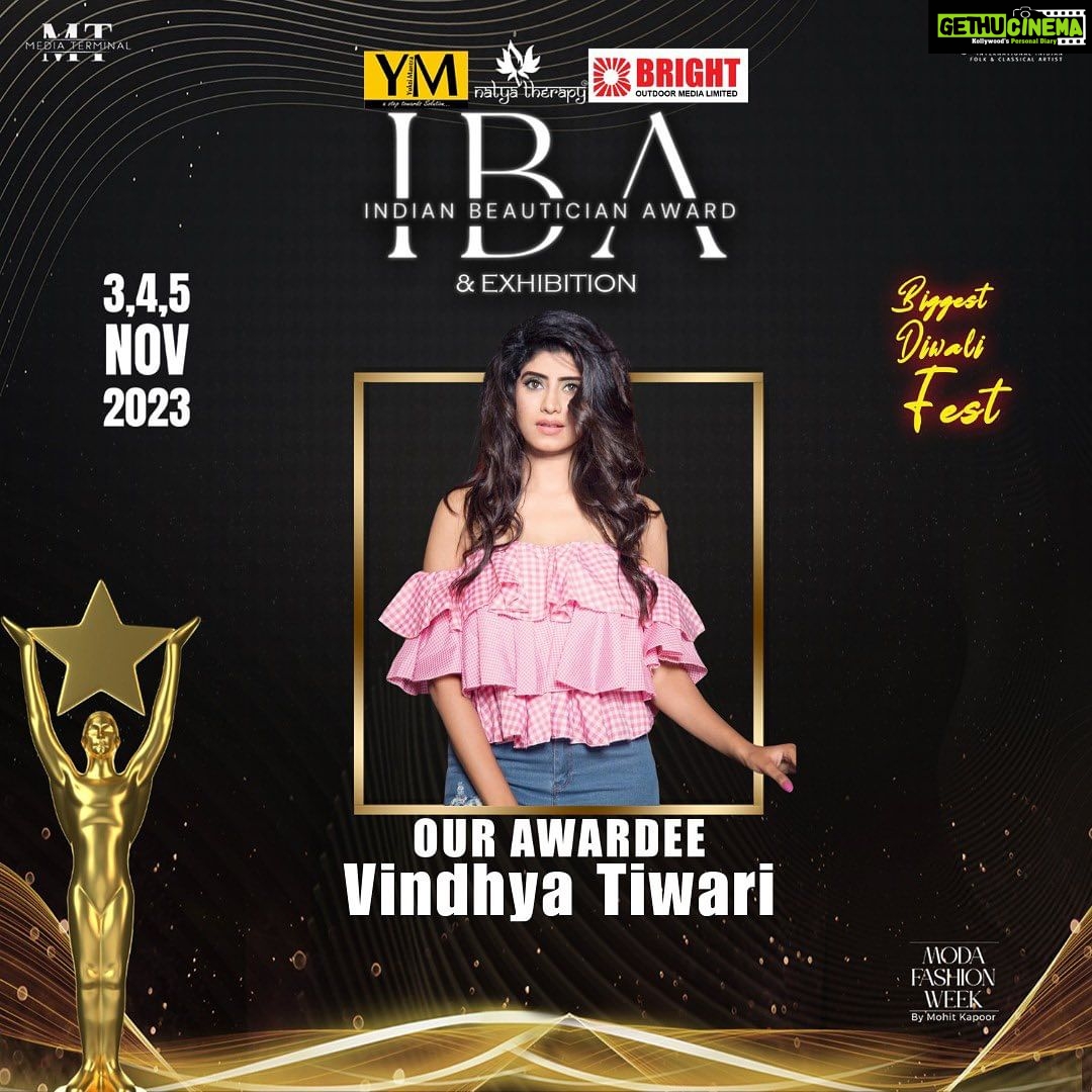 Vindhya Tiwari Instagram - Congratulations to @vindhyatiwary for getting nominated for Indian beauty awards. To watch her live mark the dates 3,4,5 November