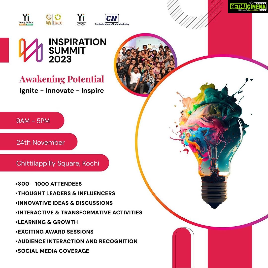 Vinitha Koshy Instagram - ๐ Big News! ๐ Iโm excited to share that the highly anticipated Inspiration Summit 2023 is just around the corner, and itโs going to be epic! Join me in supporting this incredible event organized by CII Young Indians Kochi. Get ready to be inspired and motivated! ๐ Follow Yi Kochiโs Instagram page for more updates. #InSum2023 #YiKochi #Awakening potential