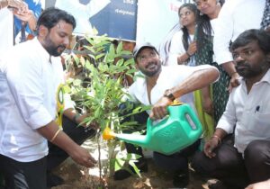 Vishal Instagram - On behalf of #APJAbdulKalam Ayya’s remembrance anniversary we planted saplings in Annai Velankanni College and also felt elated and happy to introduce a device invented by a young boy, Vijay Varma which is usable for Farmers to evade animals eating the crops and entering their fields. Nice to see budding talents doing something for farmers and not MNCs.  Appreciate his effort and idea.  Much needed for our society to acknowledge farmers by the youth.  Hats off. GB