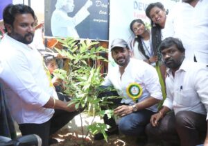 Vishal Instagram - On behalf of #APJAbdulKalam Ayya’s remembrance anniversary we planted saplings in Annai Velankanni College and also felt elated and happy to introduce a device invented by a young boy, Vijay Varma which is usable for Farmers to evade animals eating the crops and entering their fields. Nice to see budding talents doing something for farmers and not MNCs.  Appreciate his effort and idea.  Much needed for our society to acknowledge farmers by the youth.  Hats off. GB