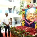 Vishal Instagram - On behalf of #APJAbdulKalam Ayya’s remembrance anniversary we planted saplings in Annai Velankanni College and also felt elated and happy to introduce a device invented by a young boy, Vijay Varma which is usable for Farmers to evade animals eating the crops and entering their fields. Nice to see budding talents doing something for farmers and not MNCs. Appreciate his effort and idea. Much needed for our society to acknowledge farmers by the youth. Hats off. GB