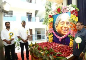 Vishal Instagram - On behalf of #APJAbdulKalam Ayya’s remembrance anniversary we planted saplings in Annai Velankanni College and also felt elated and happy to introduce a device invented by a young boy, Vijay Varma which is usable for Farmers to evade animals eating the crops and entering their fields. Nice to see budding talents doing something for farmers and not MNCs.  Appreciate his effort and idea.  Much needed for our society to acknowledge farmers by the youth.  Hats off. GB