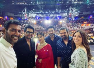 Vishal Instagram - About last night with my friends !! @karthi_offl @aryaoffl @jayamravi_official @tamannaahspeaks @anuemmanuel