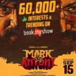 Vishal Instagram – 60,000 Interests & Trending Now !!

Worldwide in Theatres – Sep 15 !!

Book @ https://tinyurl.com/BMSMarkAntony

#MarkAntony
#MarkAntonyFromSep15
Welcome to the #WorldOfMarkAntony