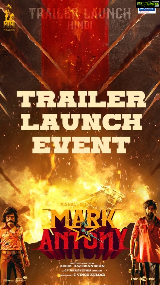 Vishal Instagram - From #MarkAntony Hindi Trailer Launch event! 🎉💥 #WorldOfMarkAntony #MarkAntonyHindiTrailer @actorvishalofficial @iam_sjsuryah @adhikravi @reliance.entertainment @brightoutdoormedia @gvprakash @vinodkumar_offcl