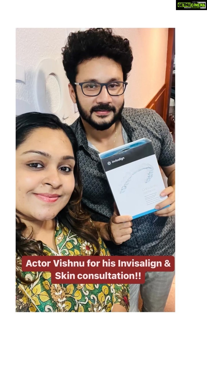 Vishnu Instagram - INVISALIGN JOURNEY - Actor Vishnu !! π Actor @vishnuvijay_offl came to us for his INVISALIGN consultation 4 months back. He came in yesterday for a scan for additional aligners and he was very happy with the simulation and the result !! He also got his skin consultation @aura_aesthetics_skin with Dr.Shanthi our in-house dermatologist !! To get your Orthodontic/ Invisalign consultation and treatment with Dr. @preethi_udhayaraja at @drpreethi_dental_aesthetics Dr. Preethi Udhayaraja Dental and Aesthetics π : 98400 38330/ 98402 48330 Address π No. 14/20, 3A, 3rd Floor, Dr. Nair Road, T. Nagar Chennai - 600 017 (Above Vurve salon) . Chennai, India