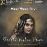 Vishnu Priya Instagram – 🥇From studio one golden icon award 2023 “Trending face of the year” the one and  only legend silksmitha mam…. 
today onwards I’m dedicated to you each and every awards  and my success for the MarkAntony movie mam ❤️ Chennai, India