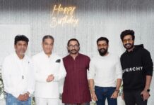 Vishnu Vishal Instagram - Celebrating the birthday of true icon #Ulaganayagan @ikamalhaasan sir! Your continuous contributions bring immense pride! It's an absolute honor to be a part of the celebrations with the one and only #AamirKhan sir, and to share this special day with actors like ever-charming @actorsuriya sir and Versatile actor @nimmashivarajkumar sir 😊🎉 #HappyBirthdayKamalHaasan #LegendsUnite #ThugLife #Indian2