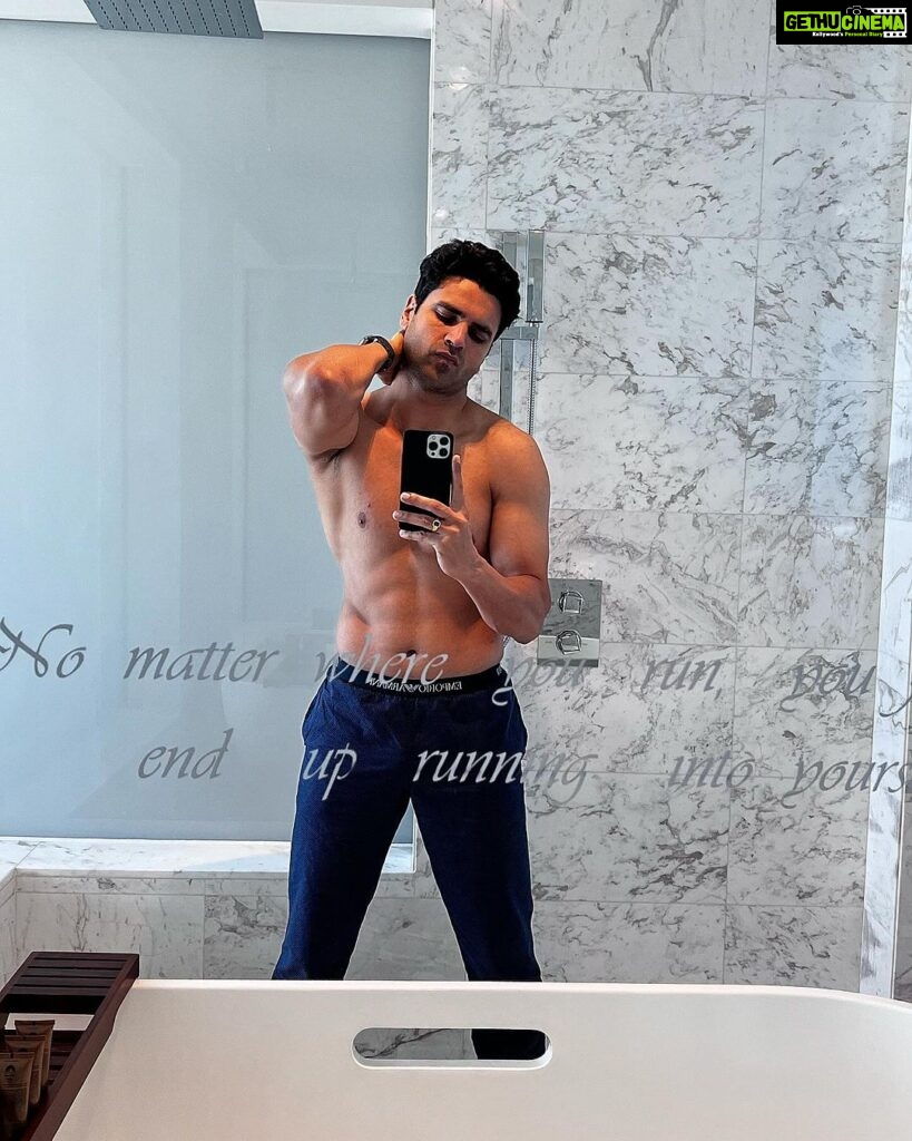 Vivek Dahiya Instagram - When your bathroom mirror runs a deep quote like, “No matter where you run, you just end up running into yourself” you’ve got to share.