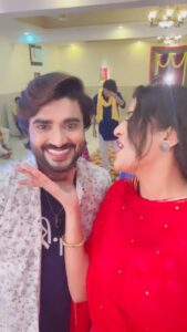 Yamini Singh Instagram - Nazar na lage mere dost ko.. Just looking like a Wowww Sakha❤️😘 #pradeeppandeychintu #yaminisingh