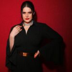 Zareen Khan Instagram - 𝕭𝖑𝖆𝖈𝖐 𝕸𝖆𝖌𝖎𝖈 𝖂𝖔𝖒𝖆𝖓 Outfit by @shivanii.co Neckpiece and rings by @dripproject.co Styled by @hitendrakapopara Style Team @tanyakalraaa Makeup @makeupbyvinod Hair @shab_qureshi786 Shot by @ajayjangidphotography #ZareenKhan