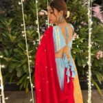 netri nisarg trivedi Instagram - Paancham na garba At @theoggarba Styled by and wearing: @kinjal.prajapati136 @rivayaat_bykinjal Pc: @niilampaanchal #paanchamnagarba #navratri #garba #gujarat #film #gujaratifilm #actor #netritrivedi