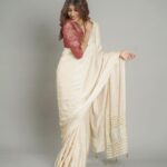 netri nisarg trivedi Instagram - Saree is synonymous to Elegance… It never fails you!❤️🥰 Saree : @bhoomikavirani_label Jewellery : @quiins_closet_jewellerystudio MUA : @parthu_makeupofficial Hair : @divya_vaghela_1204 Captured by : @its_kishan_creation Stylist : @stylebydevang #StyledByDevang