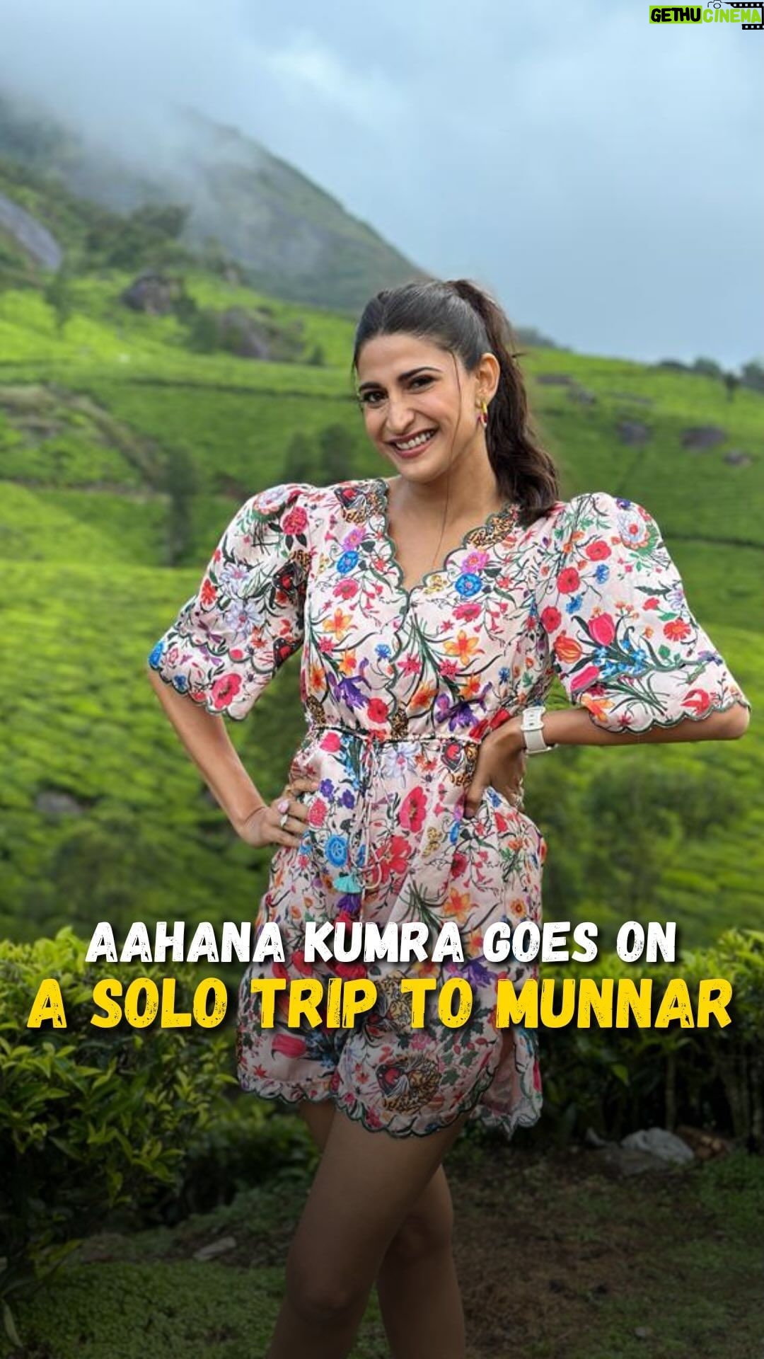 Aahana Kumra Instagram - #SoloFemaleTraveler Road Trip To Beautiful City Of Munnar in Kerala Munnar is also called the “Kashmir of South India”. From Munnar’s beautiful tea plantations to Kochi’s Athirappilly Water Falls which is the largest waterfall in Kerala, witness the lush greenery and serene backwaters in Munnar with Aahana Kumra. Here are the places she visits during her road trip: Lockhart Tea Factory, Devikulam Windermere Estate, Pothamedu Athirappilly Falls We hope you enjoyed following Aahana Kumra’s road trip in her comfortable Tata Punch. Let us know in the comments below what destination you would like her to explore next! Check out the full episode now to witness lush green beauty and adventure! #munnar #reel #kerala #teaplantations #waterfall #reelsinstagram Munnar Kerala