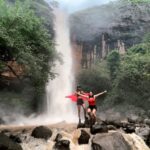 Aakriti Rana Instagram - Share this with your travel Gang! Located in Uksan village, you are surrounded by hills on all sides adorned by multiple stunning waterfalls. But this is one of the most epic waterfalls we have visited between Mumbai & Pune. As the path to the waterfall is really tricky, you need local guides to take you here. We visited this waterfall with @roarventures who were experts in guiding us through the streams and the thick forest. #maharashtra #waterfall #mumbai #travelblogger #indiantravelblogger #reelsinstagram #trek #monsoon #pune #reelsindia Maharashtra