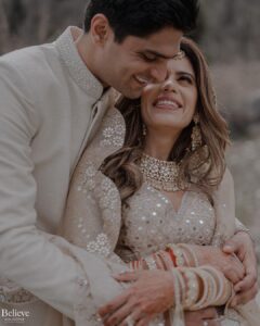 Aakriti Rana Instagram - #AakritiGetsAnchored 🥰 Under the beautiful open blue sky, amidst the mountains, surrounded by our friends and family, I walked with my brightest smile towards the moment we dreamed about together. Photography: @believecollective Our Outfits: @abhinavmishra_ Jewellery: @paisleypopshop Makeup and hair: @priyankaguptamakeupartist #aakritiandrohan #wedding #manali #happilyeverafter #mountainwedding #indianwedding #weddingphotography Manali, Himachal Pradesh