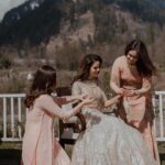 Aakriti Rana Instagram - Sharing some of my favourite pictures from the Wedding ❤️ I still can’t believe that I am married to Rohan. It was a day full of love and lots of laughter. You can clearly see that on our faces 🤣. Rohan kept making me laugh and smile throughout. I am sure you’ve never seen @aditya_rana smiling so much haha. 📸 @believecollective #aakritigetsanchored #aakritiandrohan #wedding #manali #destinationwedding #mountains #family #shaadi #weddingphotography #bridesmaids