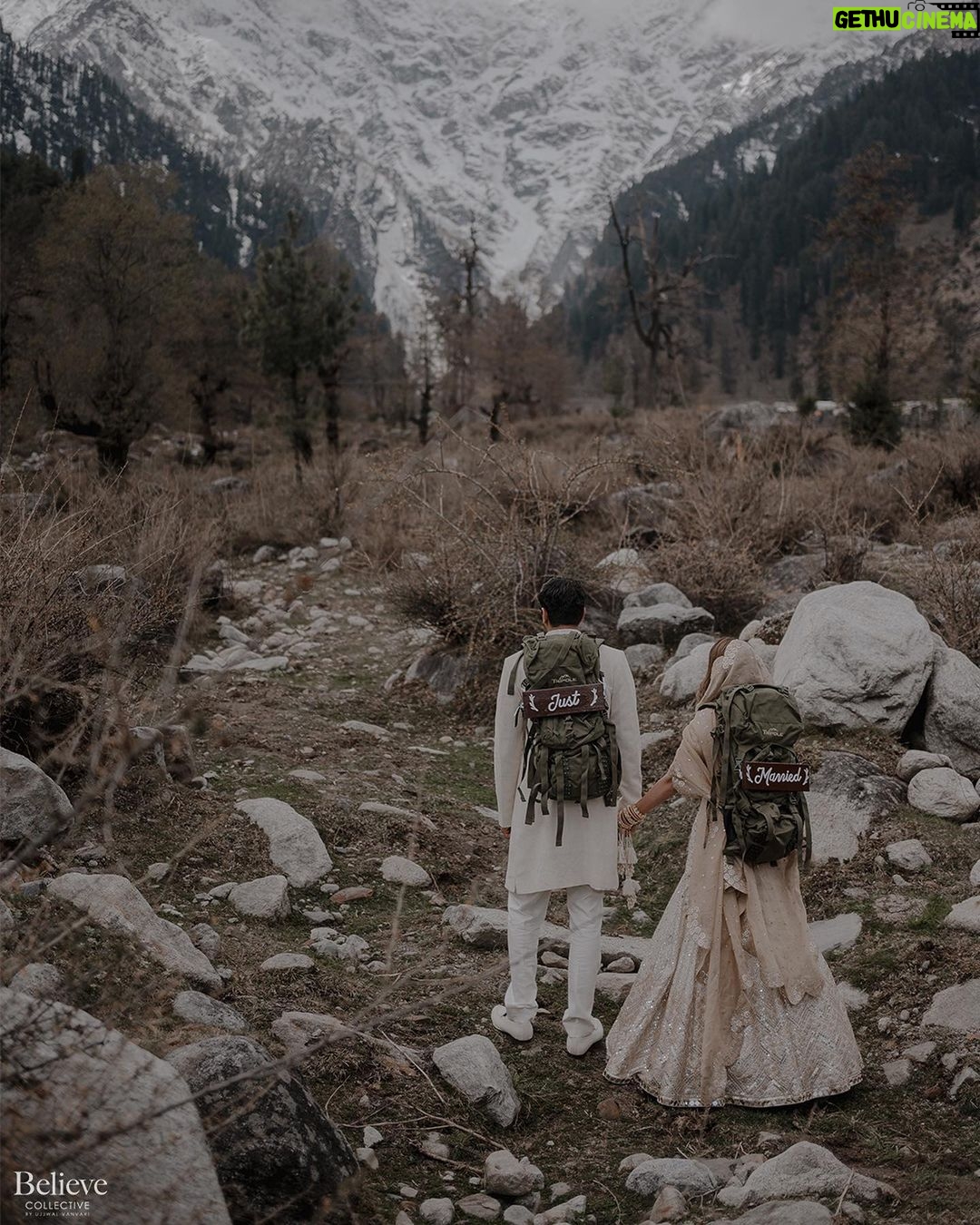 Aakriti Rana Instagram - Hello Husband! Ready for a life full of adventures? ๐๏ธ Photography: @believecollective Our Outfits: @abhinavmishra_ Jewellery: @paisleypopshop Makeup and hair: @priyankaguptamakeupartist #AakritiGotAnchored #aakritiandrohan #wedding #manali #happilyeverafter #mountainwedding #himachal #travel #shaadi #indianwedding #weddingphotography Manali, Himachal Pradesh