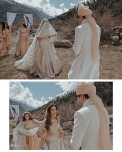 Aakriti Rana Instagram - #AakritiGetsAnchored 🥰 Under the beautiful open blue sky, amidst the mountains, surrounded by our friends and family, I walked with my brightest smile towards the moment we dreamed about together. Photography: @believecollective Our Outfits: @abhinavmishra_ Jewellery: @paisleypopshop Makeup and hair: @priyankaguptamakeupartist #aakritiandrohan #wedding #manali #happilyeverafter #mountainwedding #indianwedding #weddingphotography Manali, Himachal Pradesh