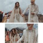 Aakriti Rana Instagram - #AakritiGetsAnchored 🥰 Under the beautiful open blue sky, amidst the mountains, surrounded by our friends and family, I walked with my brightest smile towards the moment we dreamed about together. Photography: @believecollective Our Outfits: @abhinavmishra_ Jewellery: @paisleypopshop Makeup and hair: @priyankaguptamakeupartist #aakritiandrohan #wedding #manali #happilyeverafter #mountainwedding #indianwedding #weddingphotography Manali, Himachal Pradesh