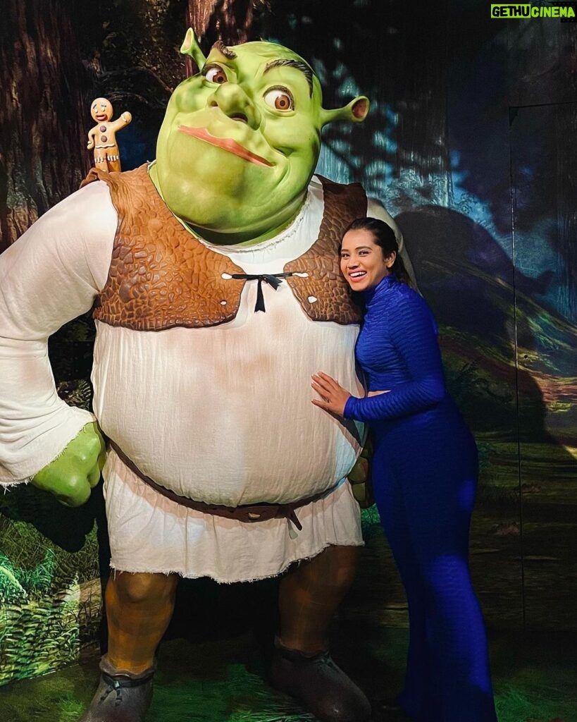 Aarthi Subash Instagram - Meet MR.Shrek! 🧑🏻‍🎤 Swipe right to say hello📞 #londondiaries #aarthisubash #aarthisubashvlogs #sherk #travellingdiaries #madametussauds #madametussaudslondon Madame Tussauds London