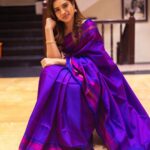 Aarthi Subash Instagram - 💜 📸 @saravanan_photography_ . #saree #sareelove #draping #southindiansaree #pattusaree #indianmodel #aarthisubash #tamilponnu Chennai, India