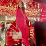 Aashika Bhatia Instagram - Embracing the vibrant hues and feeling fabulous in pink amidst a fiery red backdrop 🔥💕