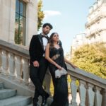 Aashna Shroff Instagram - with my 🖤 in Paris, for @gauravguptaofficial @ggpanther at haute couture week Both wearing @gauravguptaofficial Armaan’s jewellery @dripproject.co Aashna’s jewellery @prerto @karishma.joolry Styled by @malvika_tater Photos by @harvijay_j