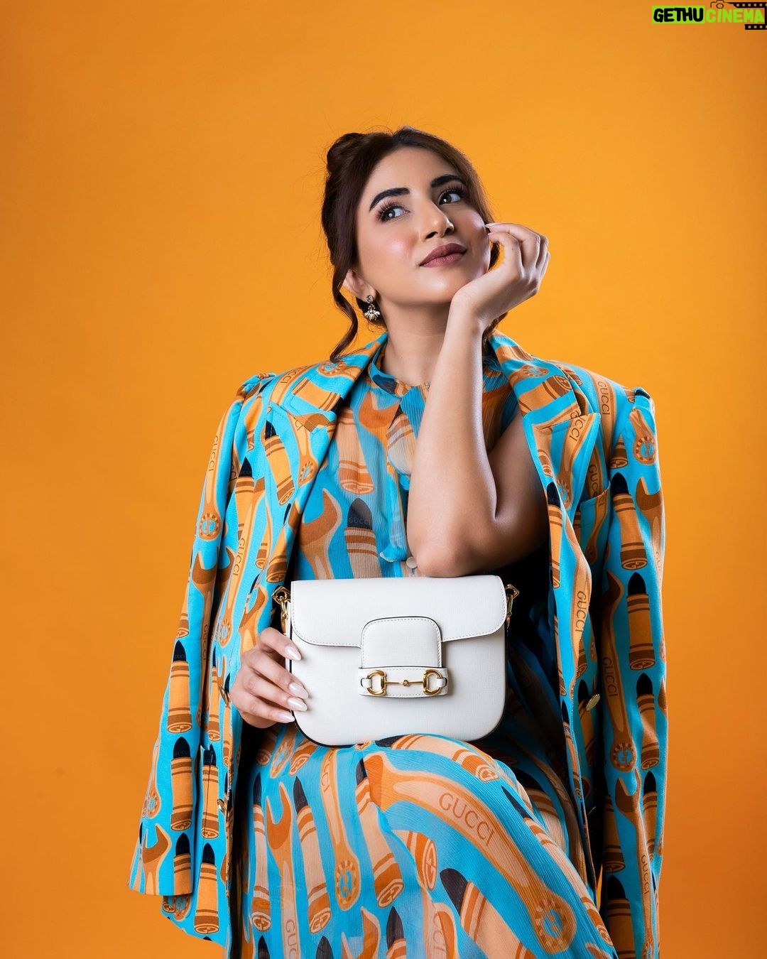 Aashna Shroff Instagram - me and my new Gucci Girl 🧡 #GucciHorsebit1955 @gucci