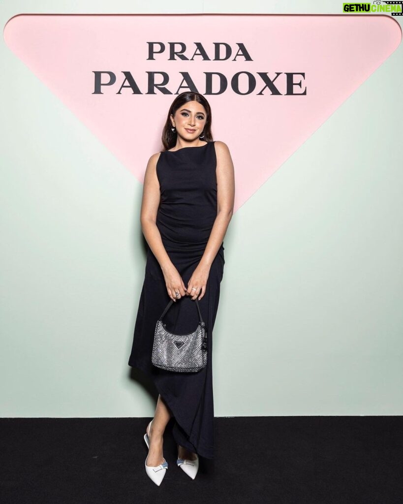 Aashna Shroff Instagram - Embracing our paradoxes w @pradabeauty #PradaParadoxe 🖤 #PradaBeauty #collab