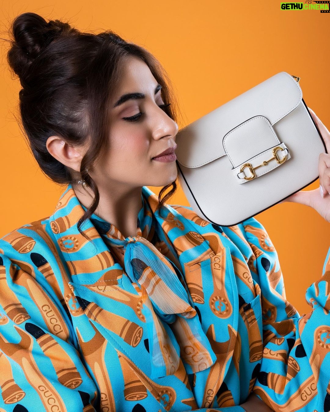Aashna Shroff Instagram - me and my new Gucci Girl 🧡 #GucciHorsebit1955 @gucci