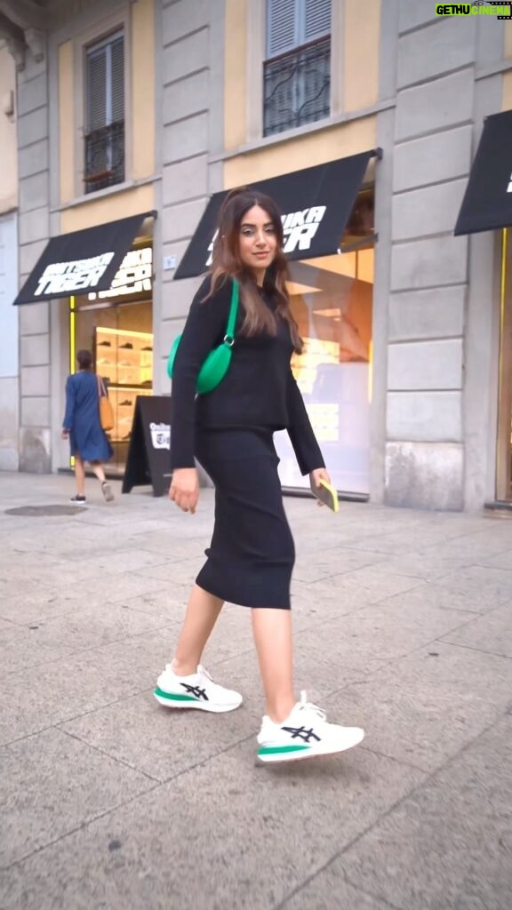 Aashna Shroff Instagram - I already told you just how much I enjoyed the @onitsukatigerofficial SS24 show, but getting to see those pieces up close, feel the different textures and fabrics, and even try them on, is when you truly fall in love! I visited their store in Milan, a day after the show, and can safely say that @andrea_pompilio outdoes himself every season, and always brings us something fun and new while still staying true to the brand’s identity! @onitsukatigerindia #OnitsukaTiger #OnitsukaTigerIndia #MFW #SS24 #ad
