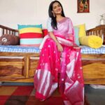 Aastha Chaudhary Instagram - Happy ram navmi 🙏🌸 Jai Sri ram 😇 #ramnavmi #festivalsofindia Wearing- @vastrabyaastha 🤩 #organzasaree #handwork #pink #designersarees #supportsmallbusiness #shoplocal #vstrabyaastha #aasthachaudhary