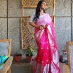 Aastha Chaudhary Instagram - Happy ram navmi 🙏🌸 Jai Sri ram 😇 #ramnavmi #festivalsofindia Wearing- @vastrabyaastha 🤩 #organzasaree #handwork #pink #designersarees #supportsmallbusiness #shoplocal #vstrabyaastha #aasthachaudhary