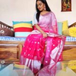 Aastha Chaudhary Instagram - Happy ram navmi 🙏🌸 Jai Sri ram 😇 #ramnavmi #festivalsofindia Wearing- @vastrabyaastha 🤩 #organzasaree #handwork #pink #designersarees #supportsmallbusiness #shoplocal #vstrabyaastha #aasthachaudhary