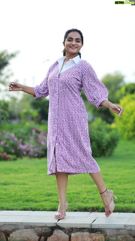 Aastha Chaudhary Instagram - Purple hues, conscious views 💜♻️ Dm to shop Shipping worldwide 🌏 #Aavisa #ConsciousFashion #shirtdress #madeinindia #zerowaste