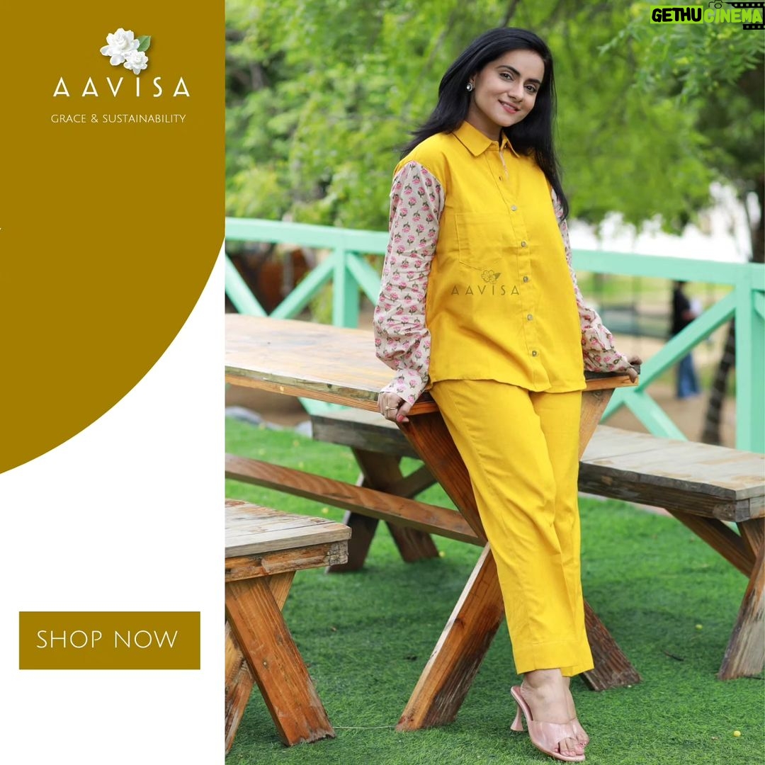 Aastha Chaudhary Instagram - Sunshine state of mind βοΈ Embrace the radiant energy of yellow with our cotton co-ord set, designed to brighten up your style and your day π β»οΈ Price - 1999 INR Size - xs to xl Shipping worldwide π Dm to order #aavisa #sustainableclothing #cotton #yellowoutfit #madeinindia #modestfashion