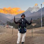 Abijeet Duddala Instagram - Golden Hour isn't so bad in the mountains.. Everest, Lhotse and Nuptse on the left, Ama Dablam on the right.. #nepal #everest #mountains #goldenhour #nature #outdoors Tengboche Monastery