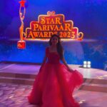 Adrija Addy Roy Instagram - Star Parivaar Awards 2023 ❤️🌟 #staytuned Styled by : @yourstylistforever Outfit : @datetheramp Jewellery tag : @putstyle07 Coordinator: @littlepuffsofhappiness Film City