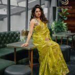 Aishwarya Dutta Instagram - 💛💛💛💛💛💛💛 🦋🦋🦋🦋🦋🦋🦋 Aishwarya dutta collaboration @sarvatva.chennai, a fresh and exciting hand-picked saree and salwar brand, has just launched and is already making waves in the fashion industry. With its exclusive range of handloom sarees and exquisite salwars, it’s taking the saree game to a whole new level. These fabrics are not just trendy but also one-of-a-kind and original, with a perfect blend of tradition and trend. Each saree is crafted with intricate details and a luxurious touch, made by skilled artisans who have honed their craft over generations. From bold, vibrant hues to subtle, understated elegance, Sarvatava has something for everyone. Whether you're looking for a saree for a special occasion or just want to add some glamour to your everyday wardrobe, they have got you covered. What makes me love them even more is that with every purchase, you're not only acquiring a beautiful piece of fabric but also supporting a community of women weavers and their entrepreneurial aspirations. So why settle for ordinary when you can have extraordinary? Embrace the beauty and grace of our traditional clothing with Sarvatava, and experience the magic of a saree like never before. Visit their profile to check out their amazing collection of sarees and DM them your order! @sarvatva.chennai