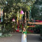 Aksha Pardasany Instagram - Thought of blending in with the forest so the tigers don’t eat me ☘️ #shaadi #wedding #indianwedding #desiwedding #jimcorbett #uttarakhand Jim Corbett Uttarakhand